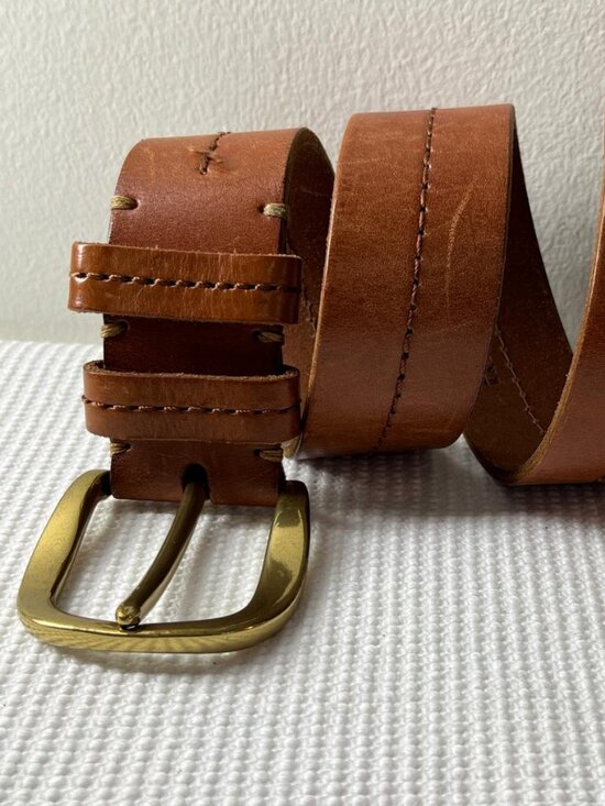 Lauren Ralph Lauren Womens Belt Medium Brown Leather Stitch Detail Adjustable main image 7